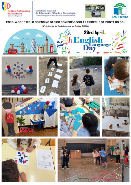 EB1/PE/C da Ponta do Sol assinala Dia Mundial da Língua Inglesa com atividades culturais