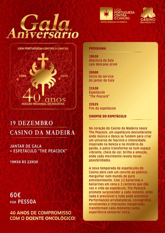 Liga Portuguesa Contra o Cancro celebra 40 anos do Núcleo da Madeira com sessão no Casino