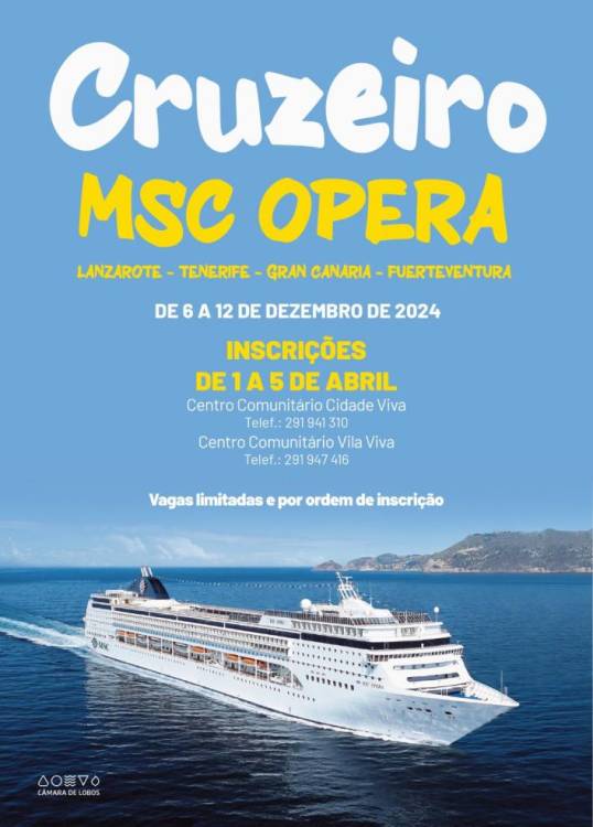 Câmara de Lobos ‘convida’ idosos a embarcar no cruzeiro no MSC Opera