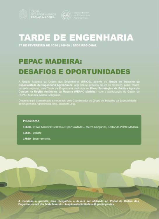 Ordem dos Engenheiros promove amanhã tarde de engenharia