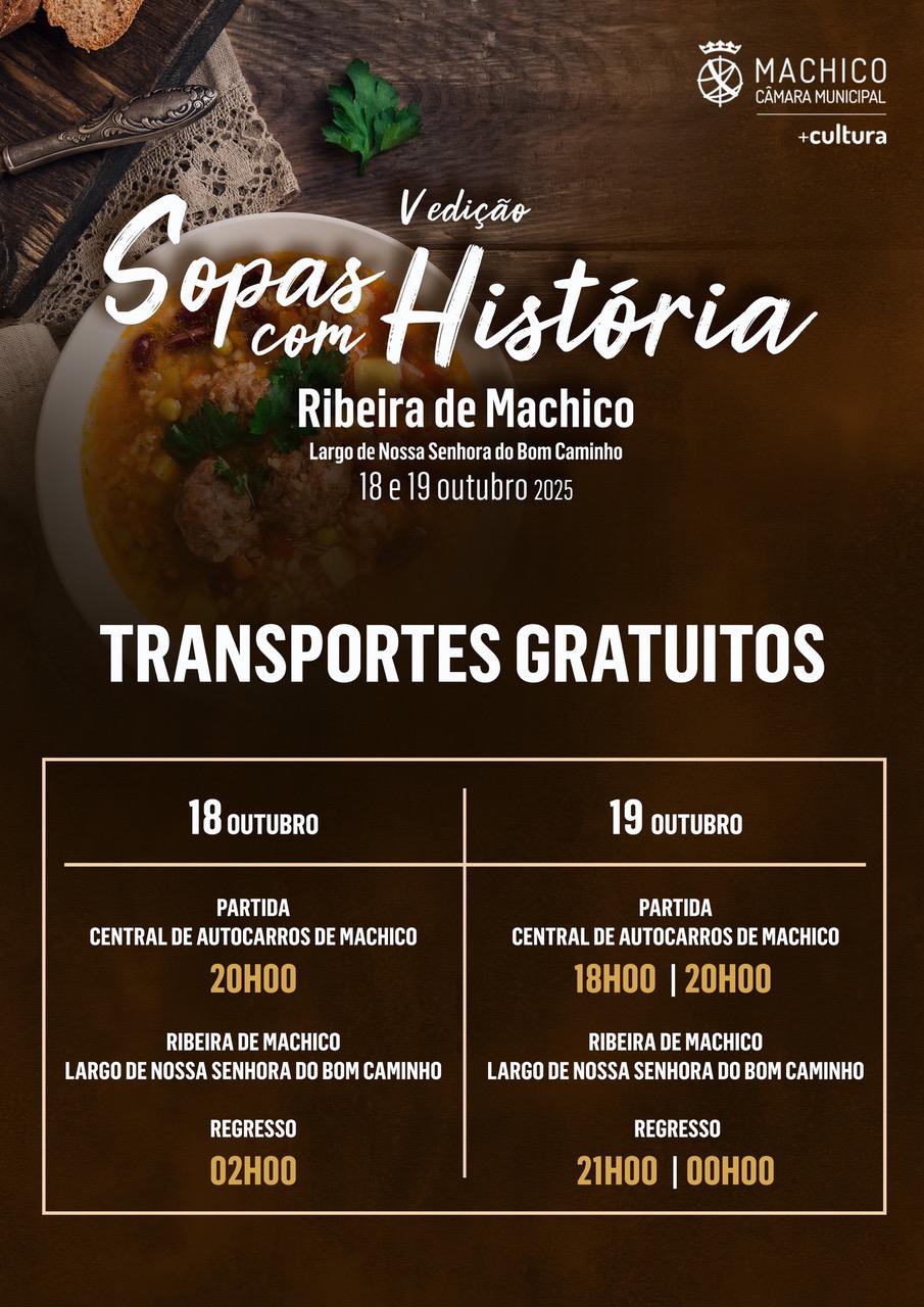 V edição das Sopas com História disponibiliza transporte gratuito