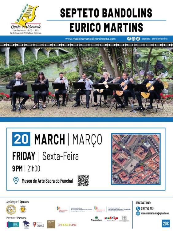 Concerto do Septeto Eurico Martins realiza-se esta sexta-feira no Museu de Arte Sacra