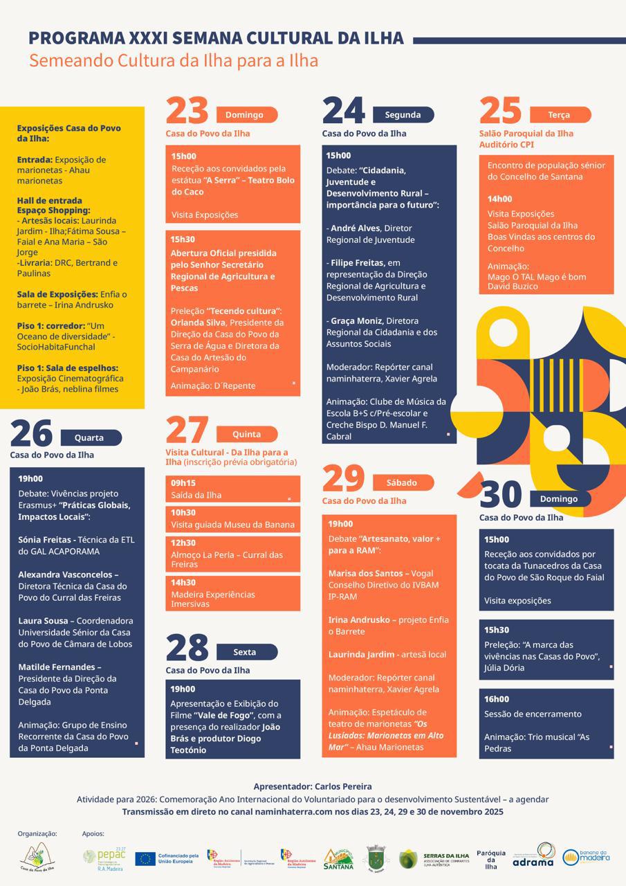 Semana Cultural da Ilha celebra 31.ª edição até domingo