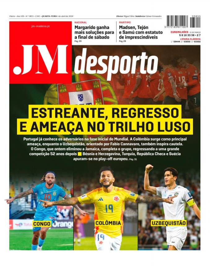 Quarta-feira, 1 de abril de 2026