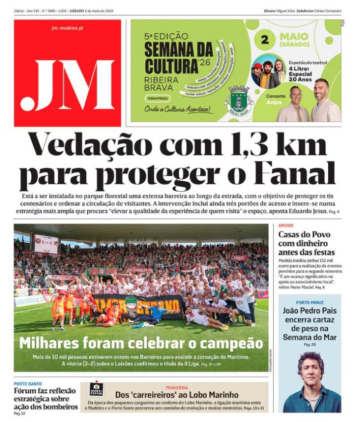Sábado, 2 de maio de 2026