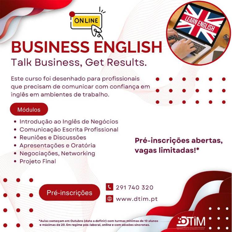 DTIM promove cursos sobre IA e de Business English