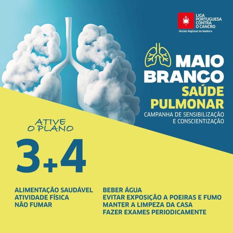 Mês de maio dedicado à sensibilização contra o cancro do pulmão