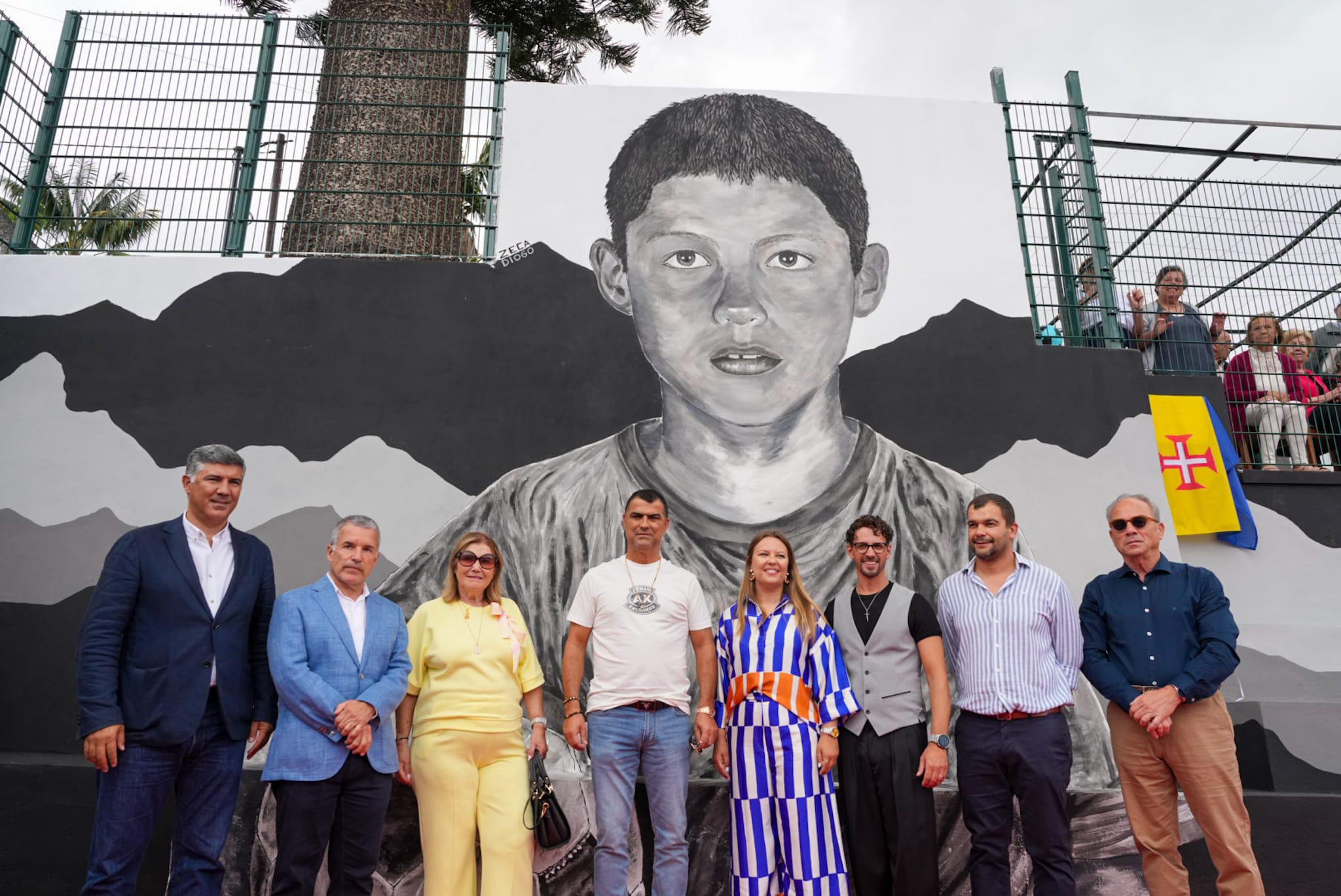 Veja como ficou o mural de homenagem a Cristiano Ronaldo na Quinta Falcão