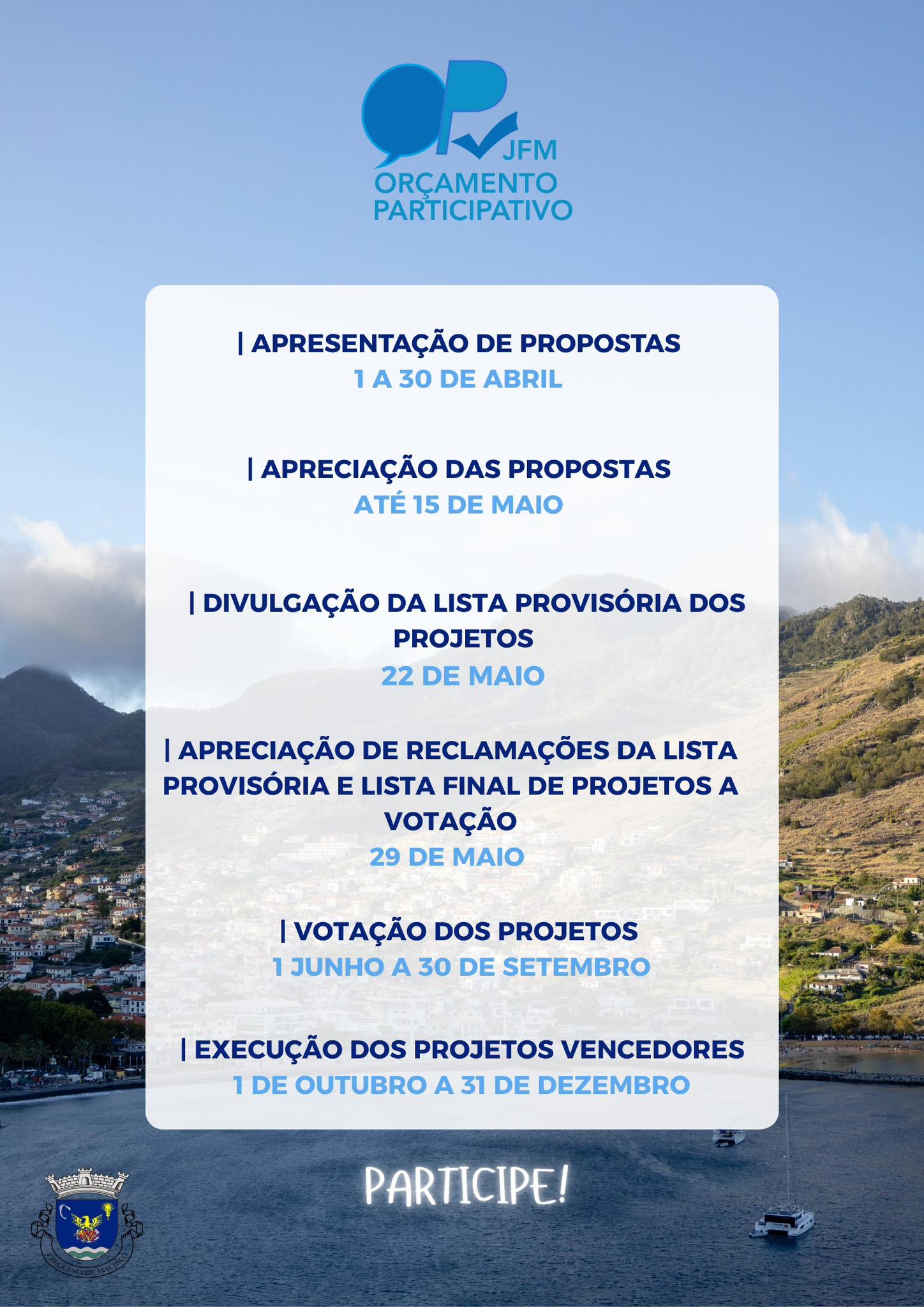 Apresentação de propostas do Orçamento Participativo de Machico decorrem até 30 de abril