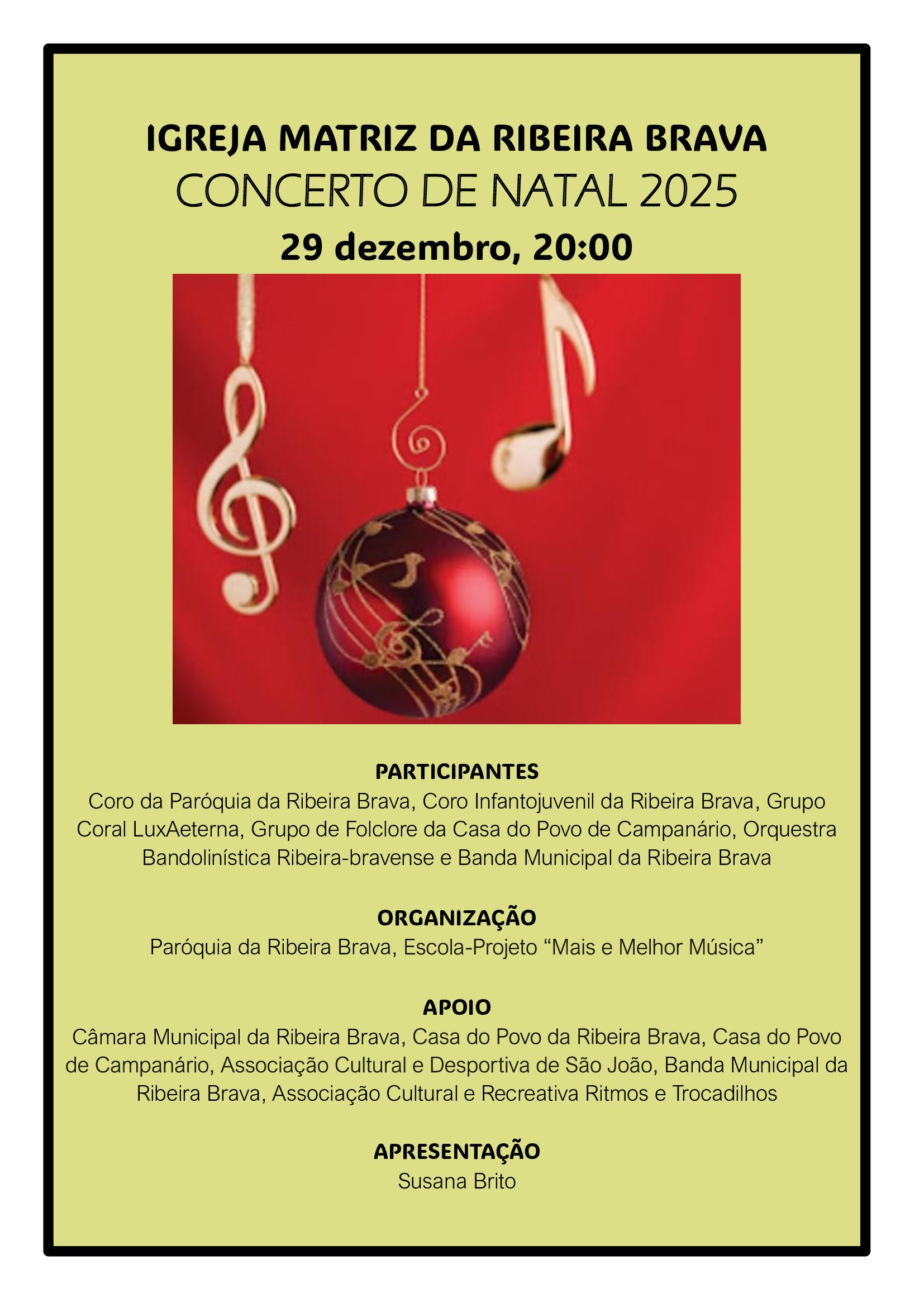 Igreja da Ribeira Brava dá palco a concerto de Natal amanhã