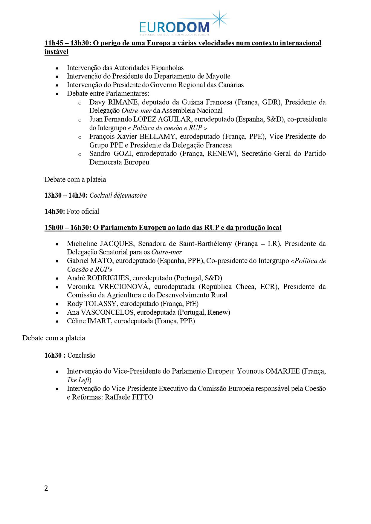 Madeira participa em conferência sobre ‘Voltar a colocar as RUP no centro da agenda política europeia’ em Bruxelas