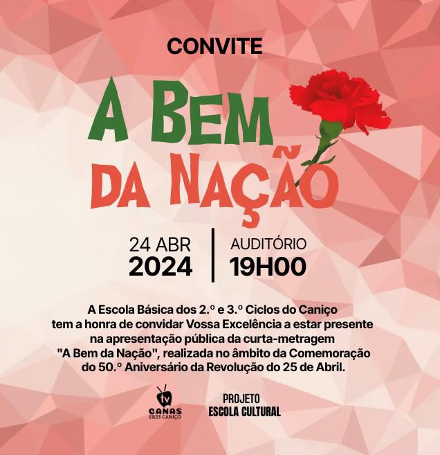 Curta-metragem realizada por alunos e professores da EB23 Caniço celebra os 50 anos da revolução do 25 de Abril