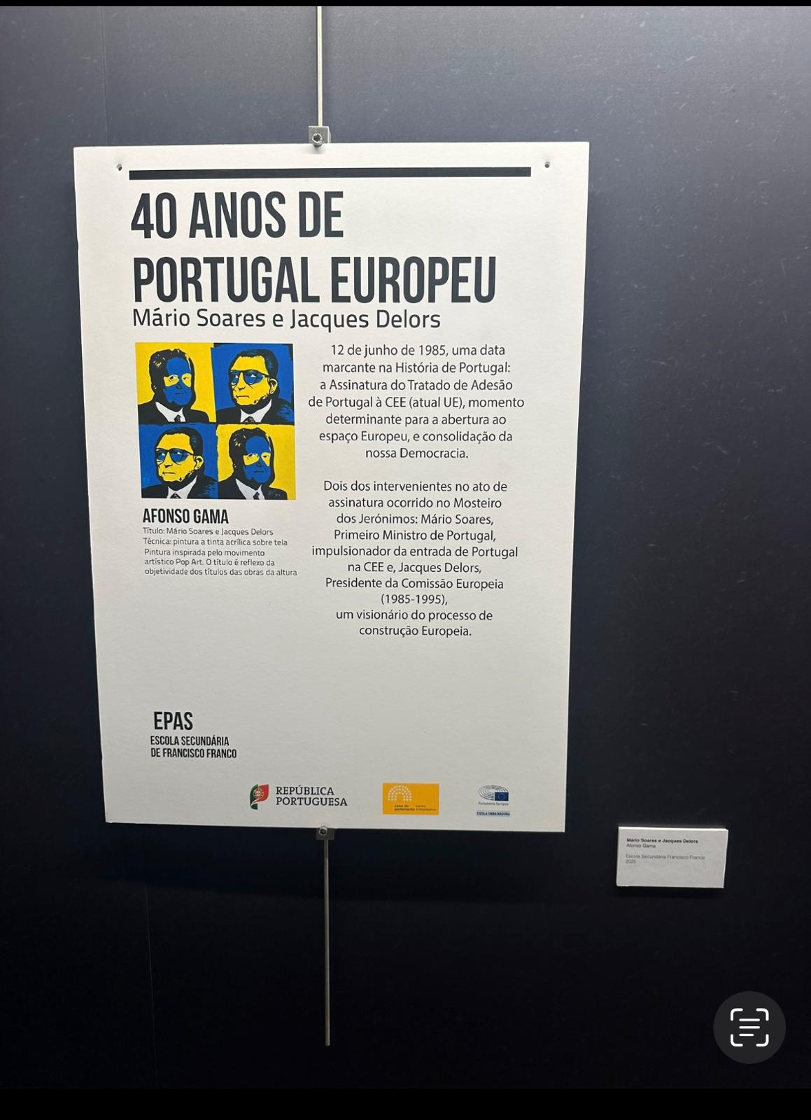 Obra de aluno da Escola Francisco Franco exposta na Assembleia da República