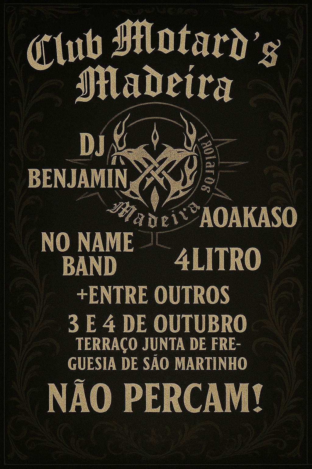 Club Motards Madeira anuncia apoio solidário a Diamantino Pereira com evento em outubro que promete muita animação musical
