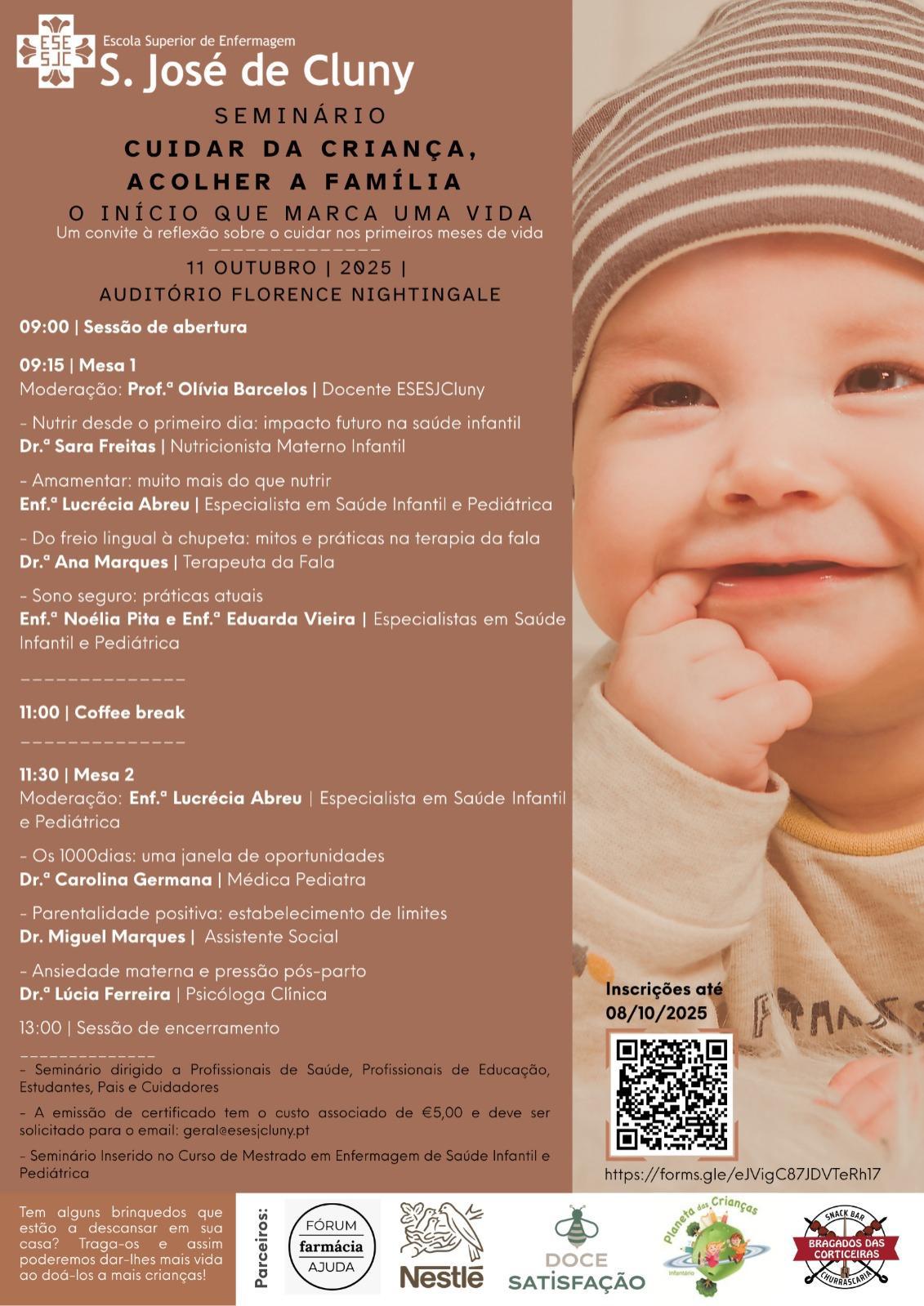 Seminário ‘Cuidar da Criança’ na Escola Superior de Enfermagem São José de Cluny