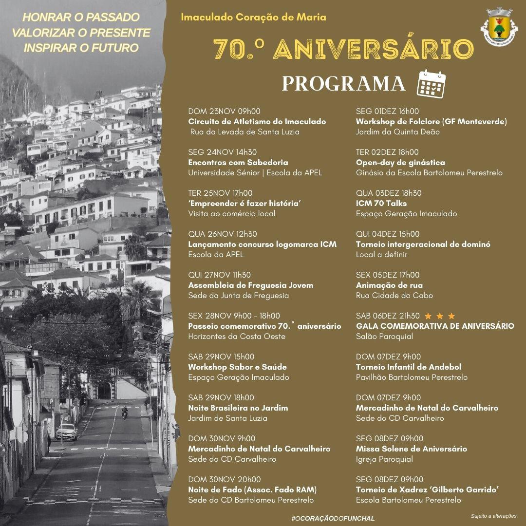 Imaculado Coração de Maria assinala 70.º aniversário