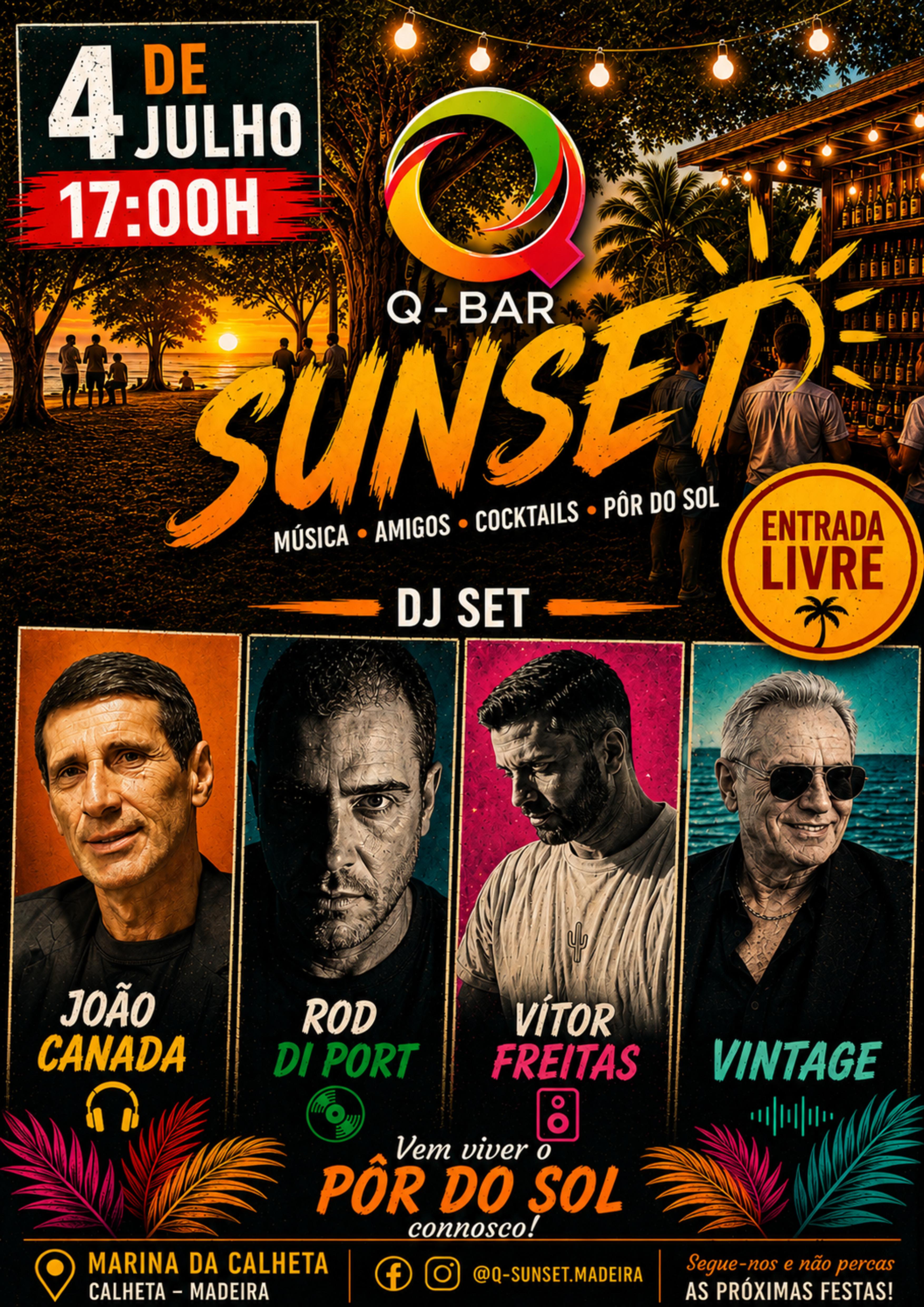 Q-Bar promove ‘Sunset’ na Calheta ao som de quatro DJs