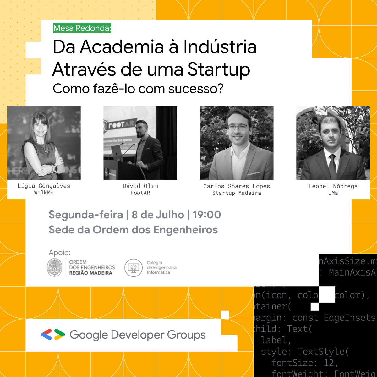 Google Developer Groups promove mesa-redonda em parceira com Ordem dos Engenheiros