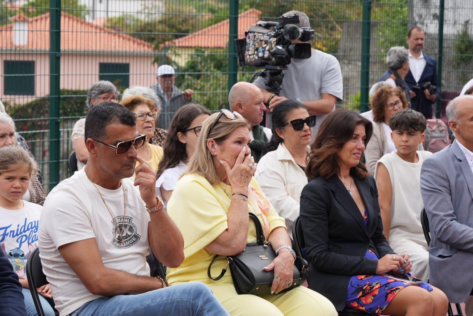 Dolores Aveiro, mãe de Cristiano Ronaldo, mostrou-se emocionada durante a homenagem.